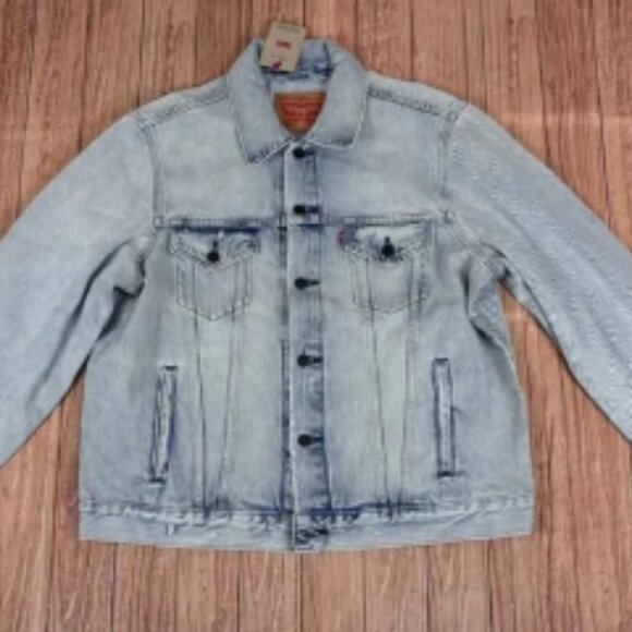 Vintage Levis Light Wash Denim Trucker Jacket Large Distressed Relaxed Fit Large - Picture 4 of 10
